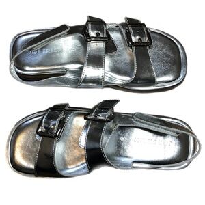 Joe Fresh Metallic Silver Platform Sandals